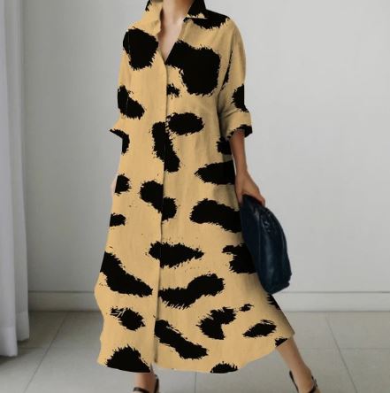 Dames Overhemdjurk Elegante Korte Mouw Stijlvol - Mode Vibes