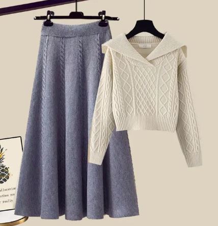 Gebreide Trui en Rok Set voor Vrouw - Mode Vibes