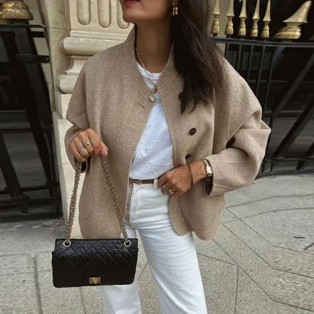 Wollen Trenchcoat Elegante Dame Jas - Mode Vibes
