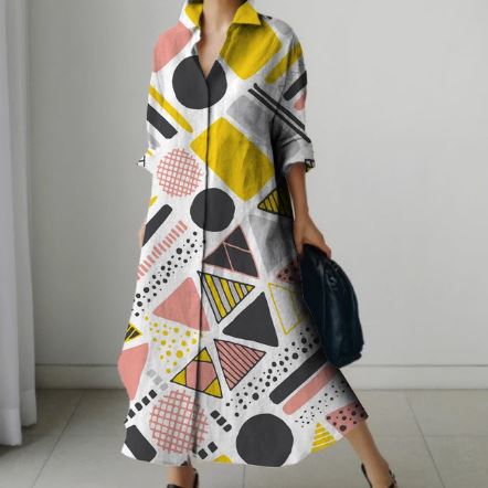 Dames Overhemdjurk Elegante Katoen Jurk - Mode Vibes