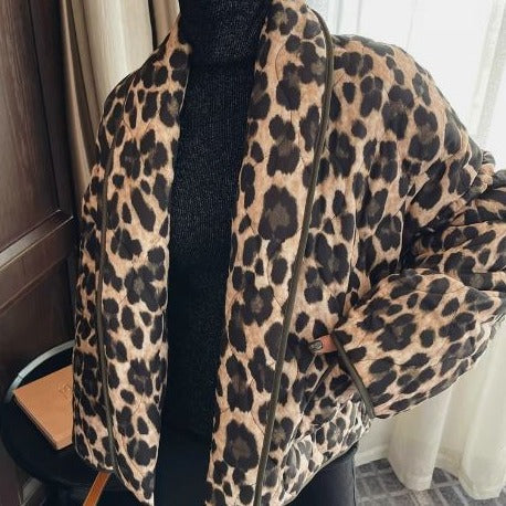 Luxe Luipaardjas Bontlook Coat Dames - Mode Vibes