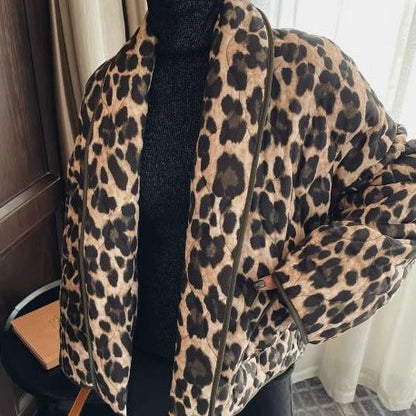 Luxe Luipaardjas Bontlook Coat Dames - Mode Vibes