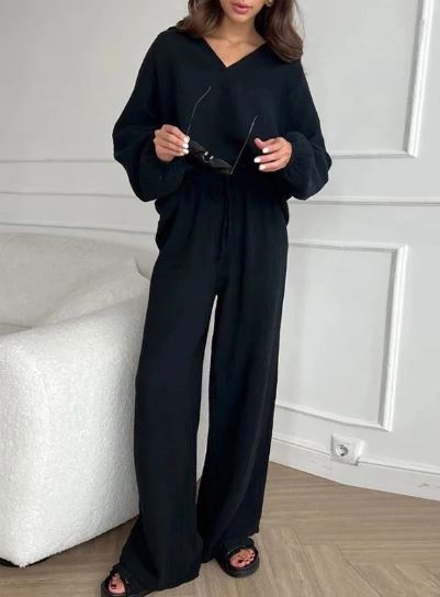 Casual Tweedelige Set Losse Top en Broek