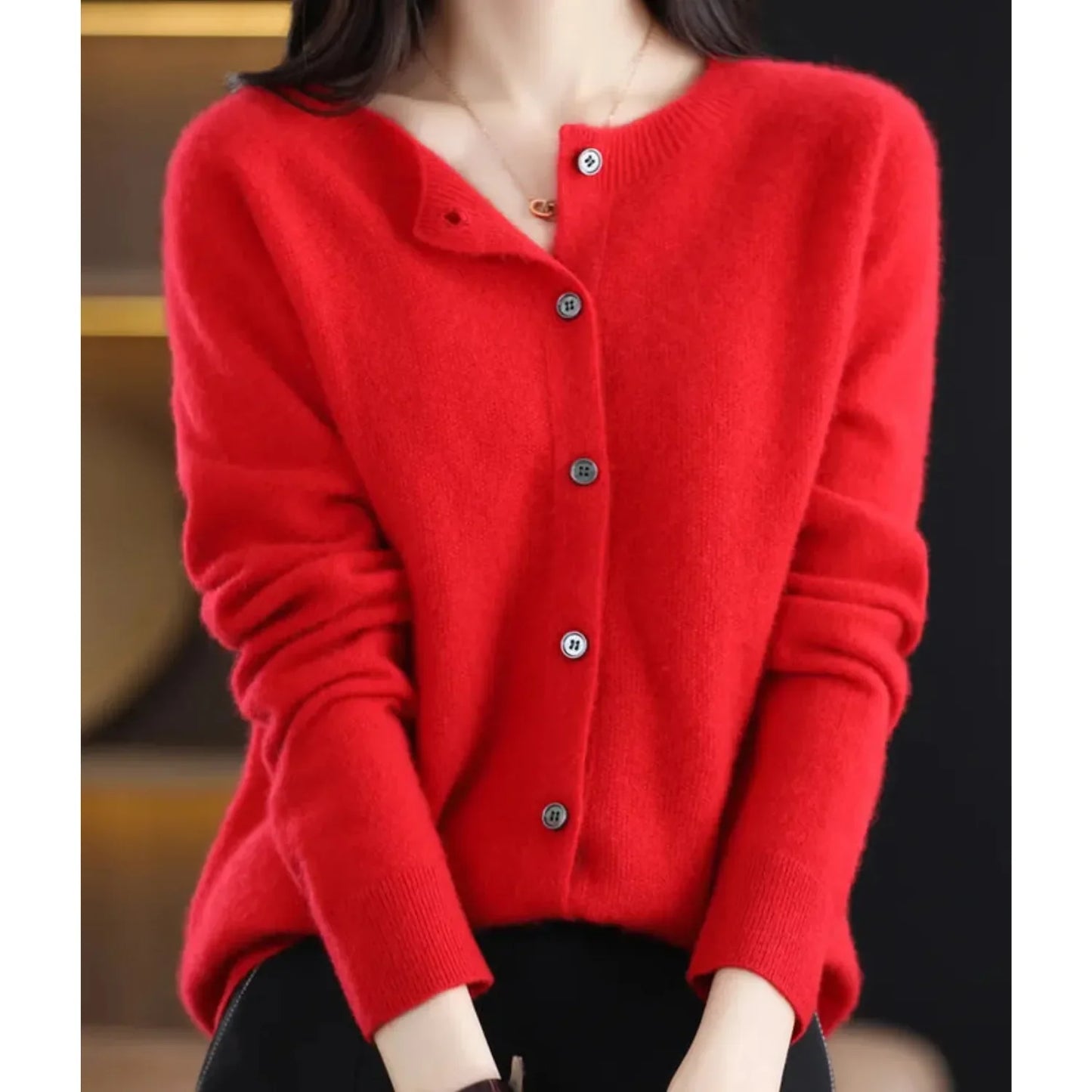 Cardigan met knoopsluiting en lange mouwen