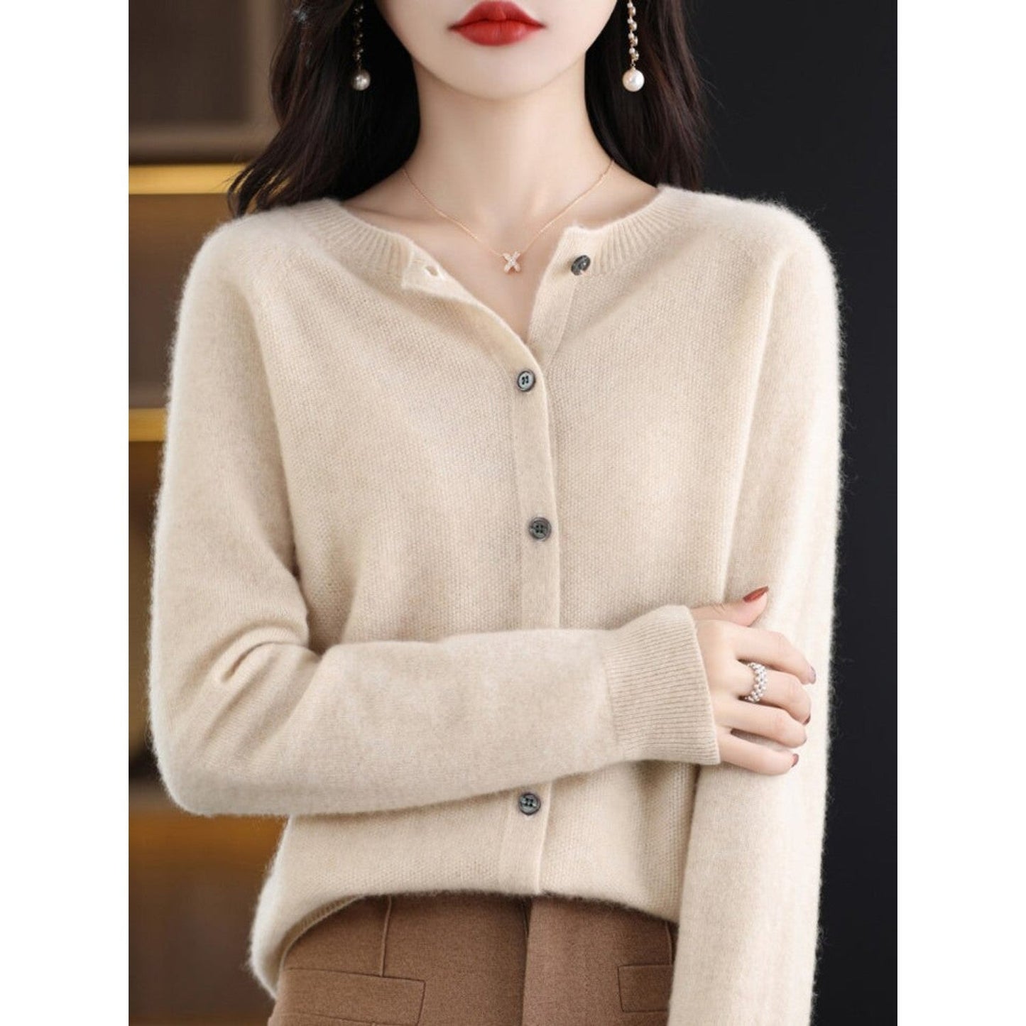 Dames Vest met O-Hals Casual Stijl Isabella