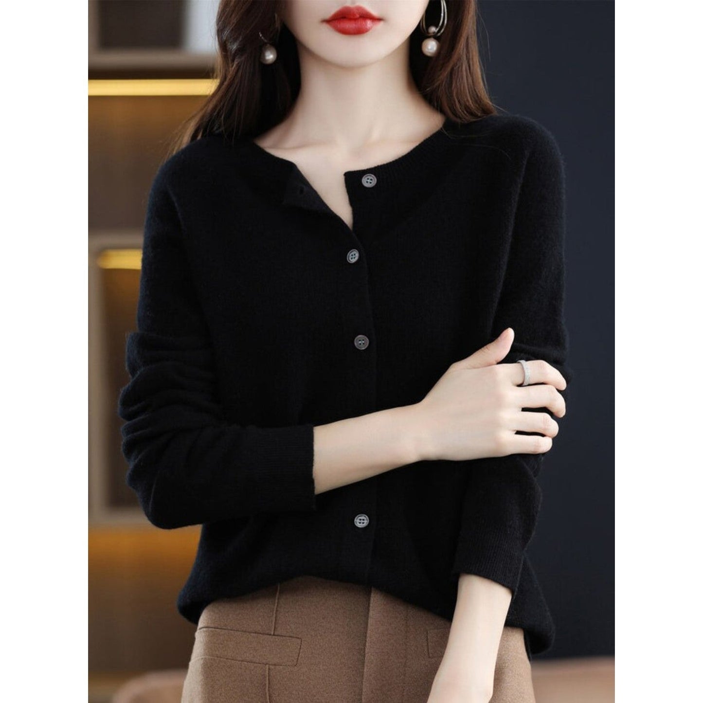 Dames Vest met O-Hals Casual Stijl Isabella