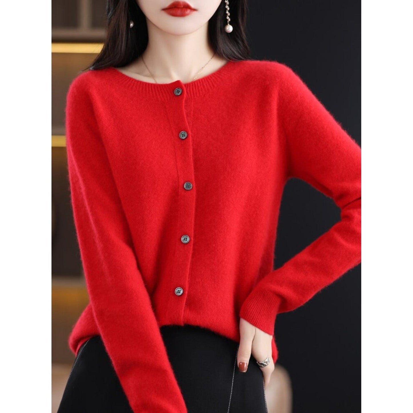 Dames Vest met O-Hals Casual Stijl Isabella