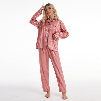 Carmen Set – Dames Gestreepte Zijde Pyjama