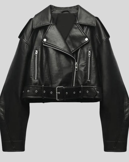 Dames Leren Jas | PU-leer, Flatterende Winterjas voor Vrouw - Mode Vibes