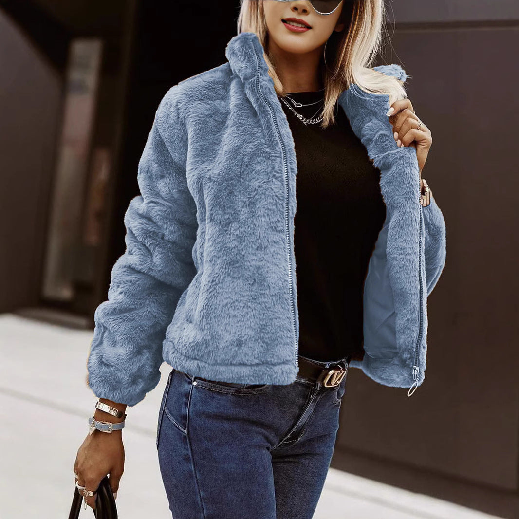 Dames Oversized Jas Zacht Imitatiebont Warm