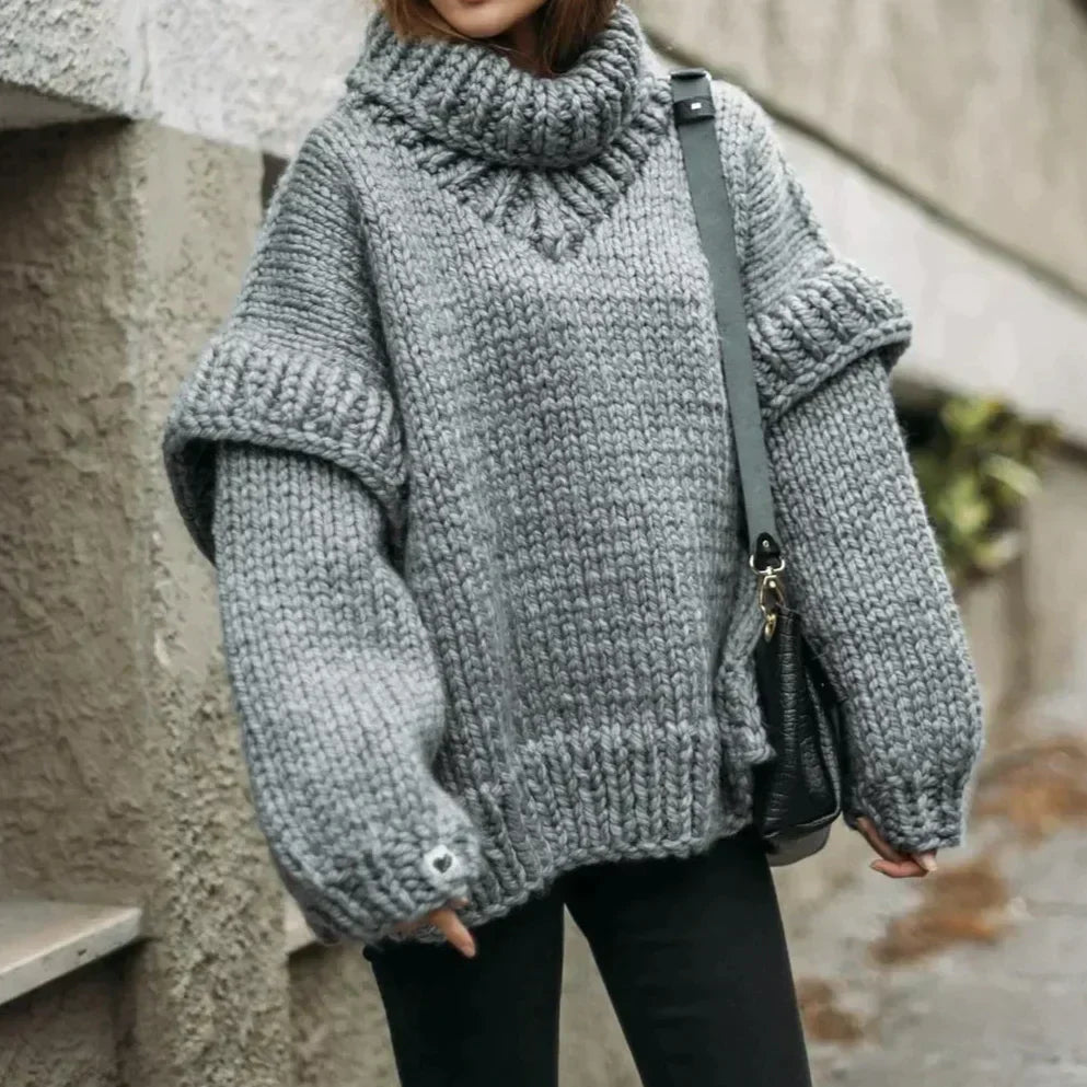 Dames Gebreide Trui Oversized Chunky Warme Wintertrui