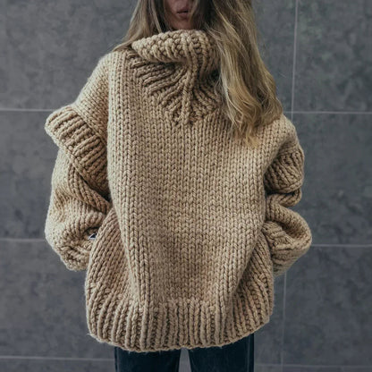 Dames Gebreide Trui Oversized Chunky Warme Wintertrui