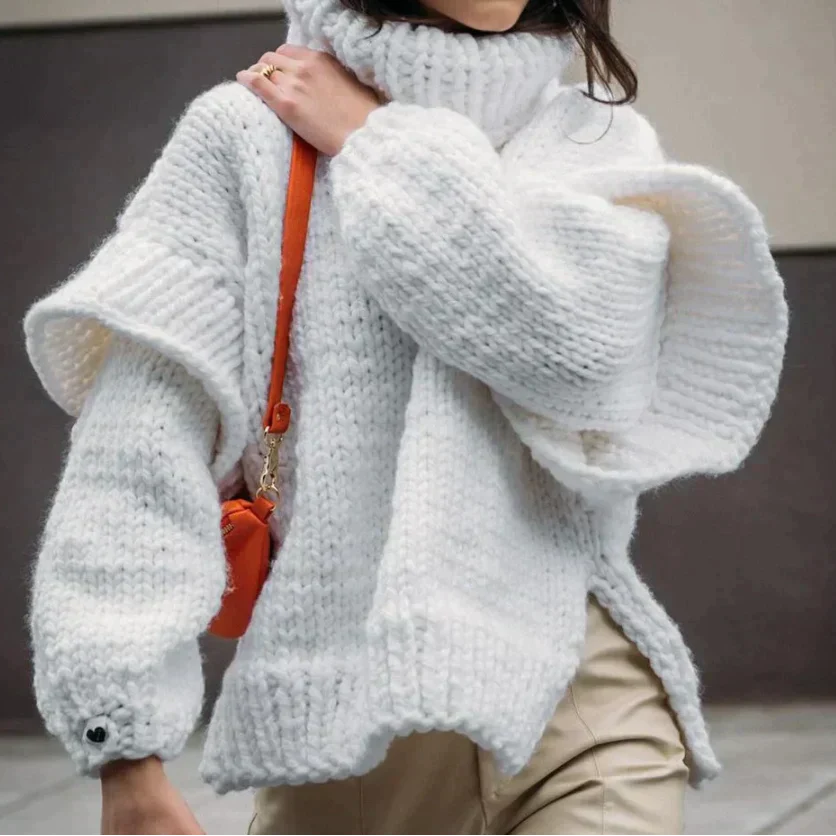 Dames Gebreide Trui Oversized Chunky Warme Wintertrui