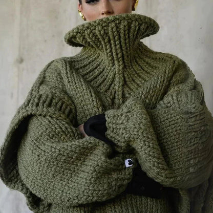 Dames Gebreide Trui Oversized Chunky Warme Wintertrui