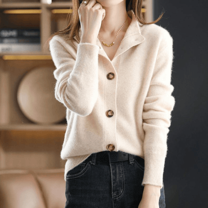 Cashmere Cardigan Opstaande Kraag Zacht Warm - Mode Vibes