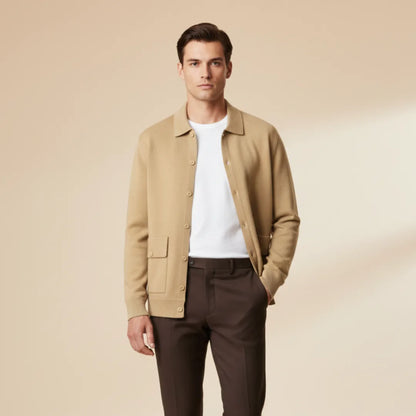 Warme Cashmere Jas met Opstaande Kraag en Zakken - Mode Vibes