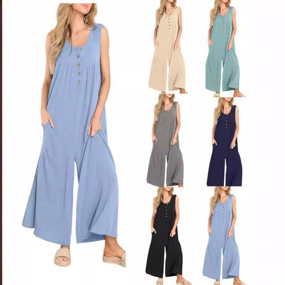 Zomerse Nieuwe Pocket Jumpsuit voor Dames