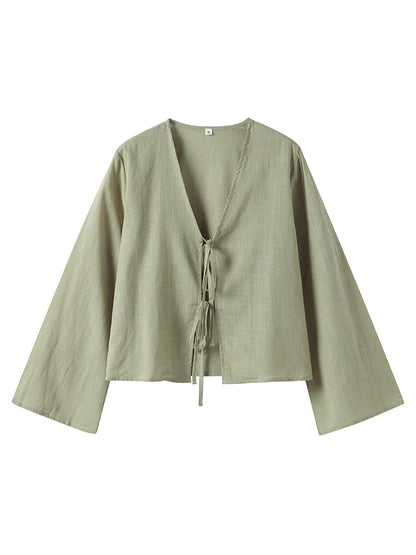 Luxe Leeter Casual Linnen Strik Blouse