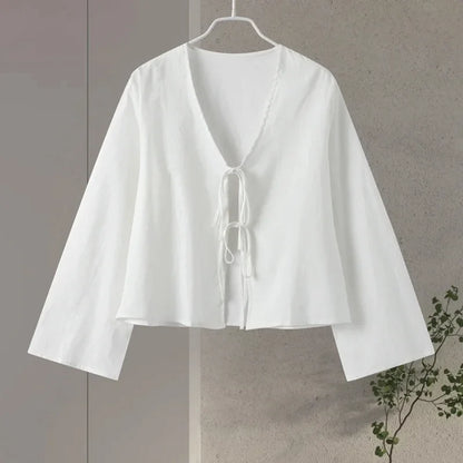 Luxe Leeter Casual Linnen Strik Blouse