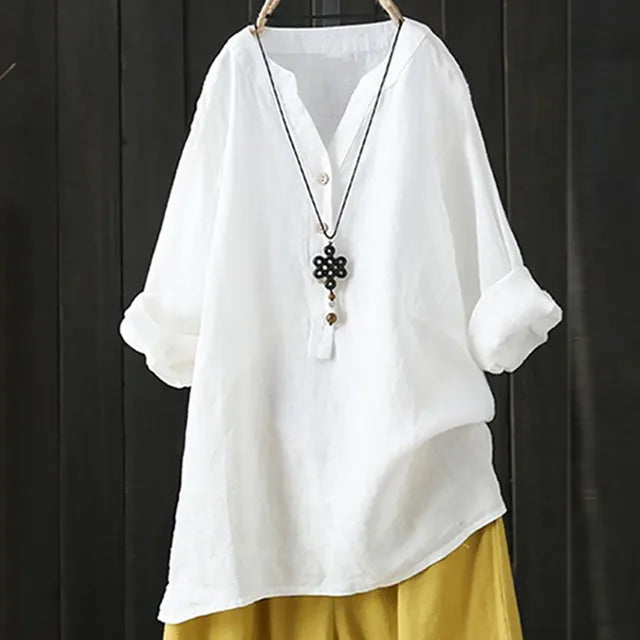 Vrijheid Comfort Losse Blouse voor Zorgeloze Zomerdagen