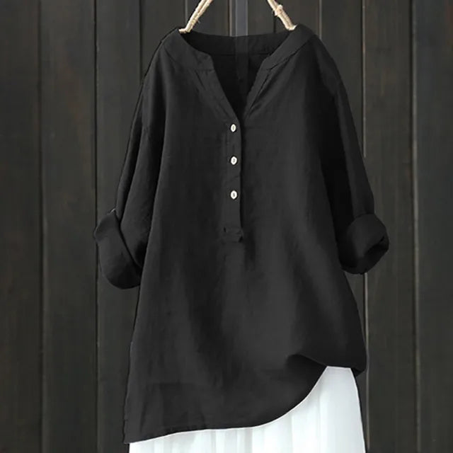 Vrijheid Comfort Losse Blouse voor Zorgeloze Zomerdagen