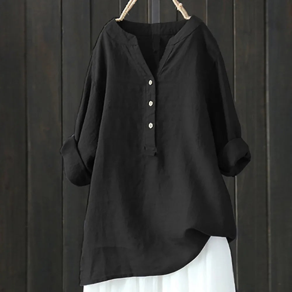 Vrijheid Comfort Losse Blouse voor Zorgeloze Zomerdagen