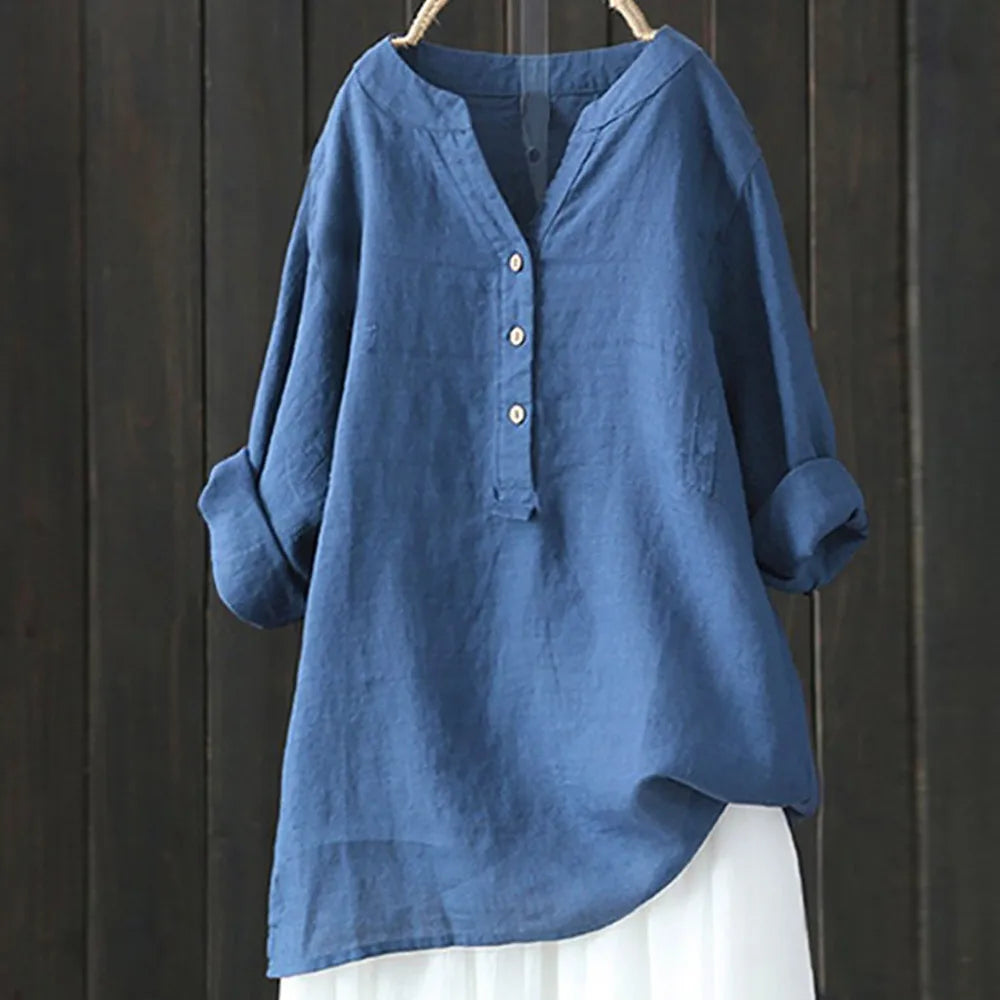 Vrijheid Comfort Losse Blouse voor Zorgeloze Zomerdagen