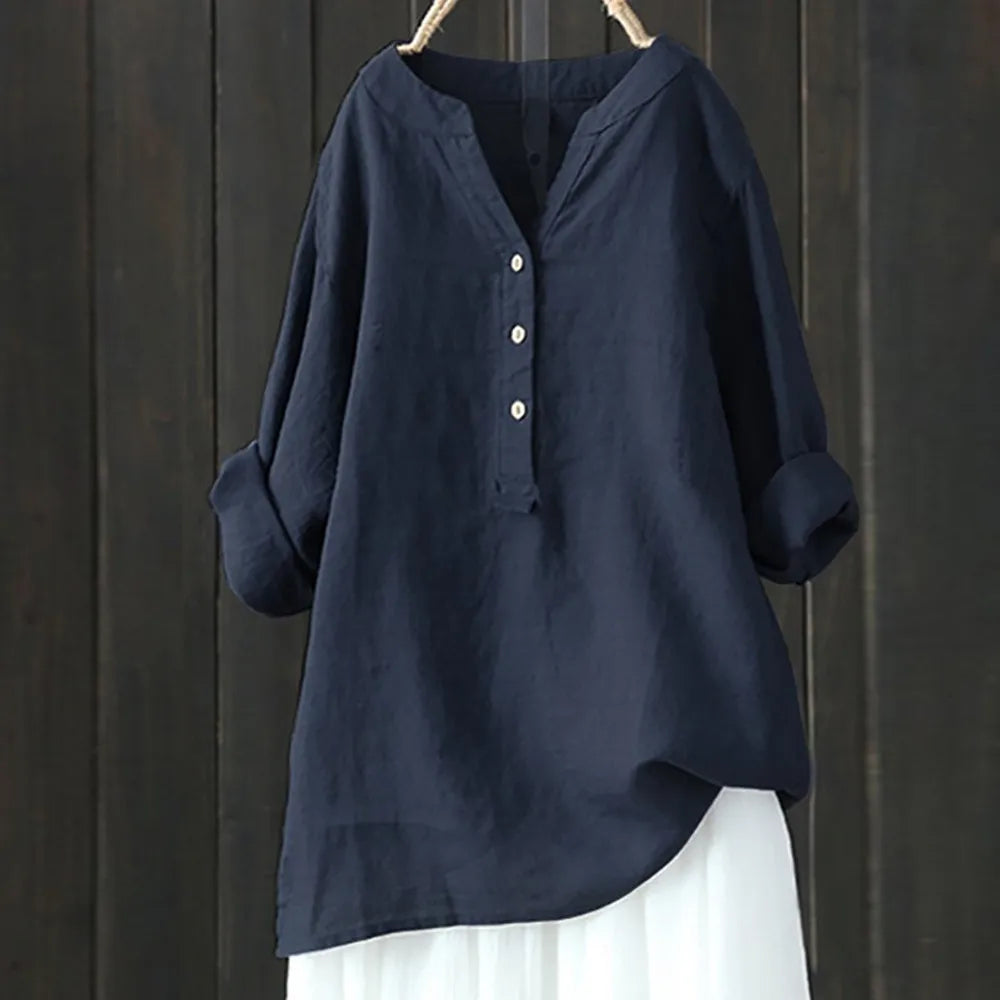 Vrijheid Comfort Losse Blouse voor Zorgeloze Zomerdagen
