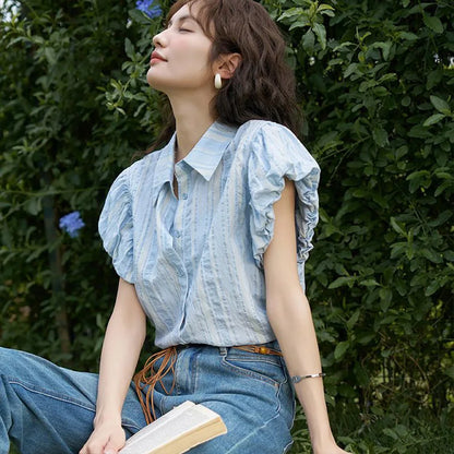 Dames Blouse met Korte Mouwen Summer Elegance van LuxeLevens