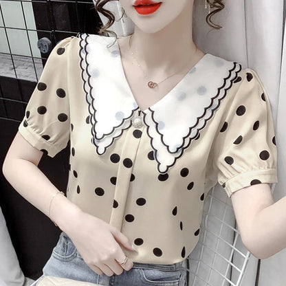 Betoverende Zomerse Chiffon Bloesjes van Zuid-Koreaanse en Franse Stijl!