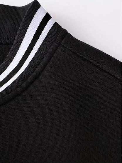 Casual jas met color-block ontwerp en baseball kraag