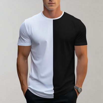 Heren Tshirt Kleurenblok Casual Katoen - Mode Vibes