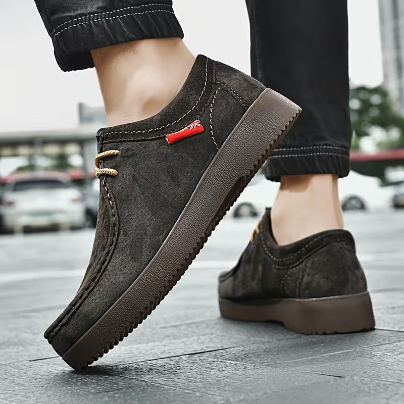 Casual schoenen van varkensleer met antislip rubberen zool