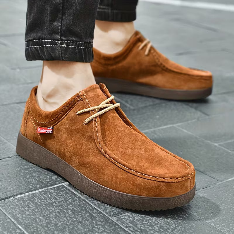Casual Varkensleer Schoenen met Antislip Zool - Mode Vibes