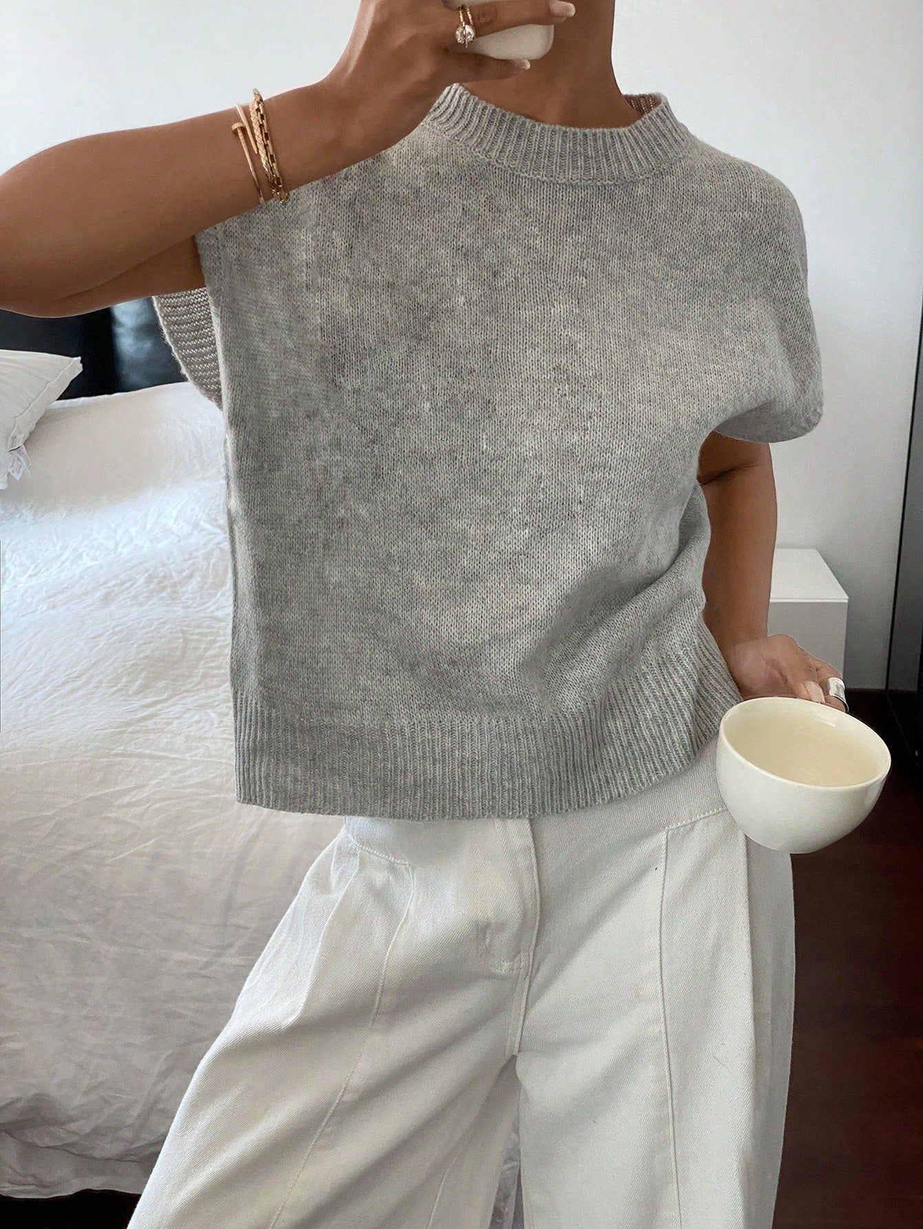 Korte Mouwen Trui Ronde Hals Casual Damestrui - Mode Vibes