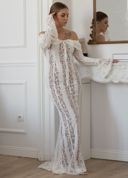 Celeste | Elegante Kanten Lange Jurk Dames Maxi Jurk 0