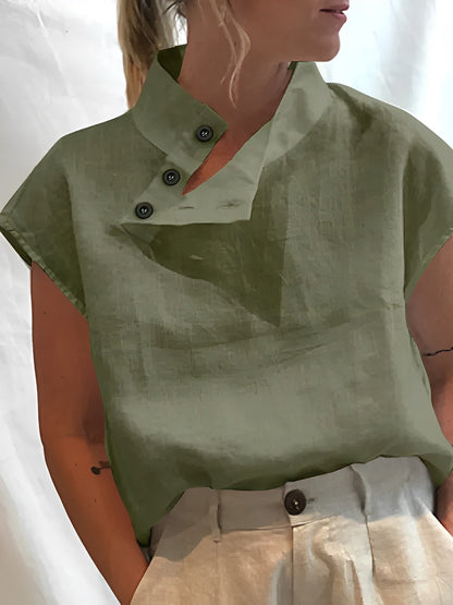 Verfijnde Elegantie Katoenen Linnen Damesblouses
