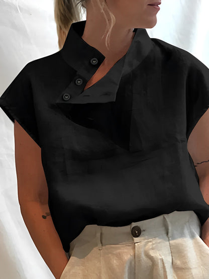 Verfijnde Elegantie Katoenen Linnen Damesblouses