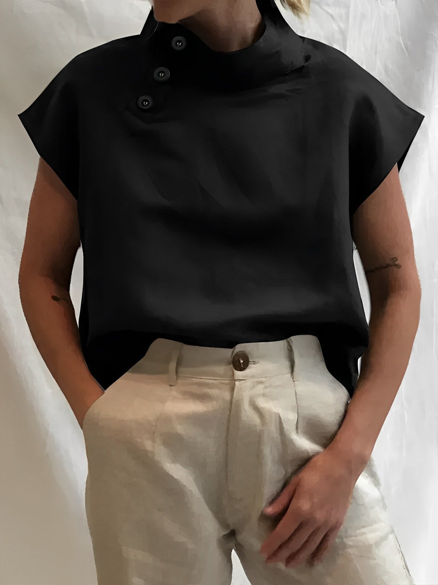 Verfijnde Elegantie Katoenen Linnen Damesblouses
