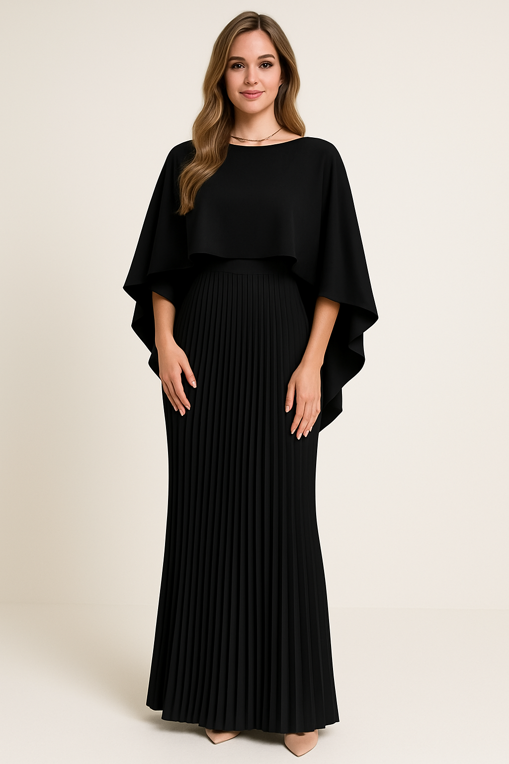 Luxe Jurk Maxi Elegante Vleermuismouwen