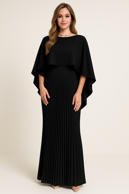 Luxe Jurk Maxi Elegante Vleermuismouwen