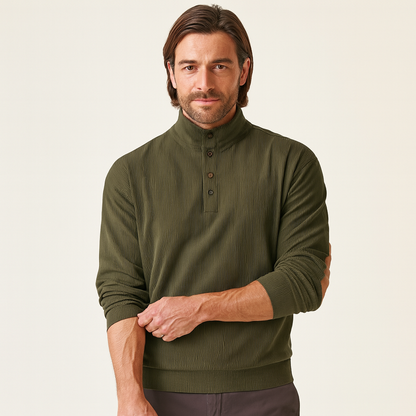 Heren Rib Sweater Half-Zip Casuele Trui - Mode Vibes