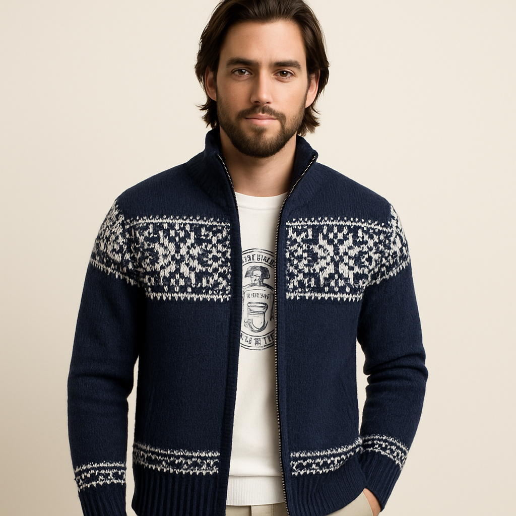 Wollen Herentrui Luxe Sneeuwpatroon Warm en Stijlvol - Mode Vibes