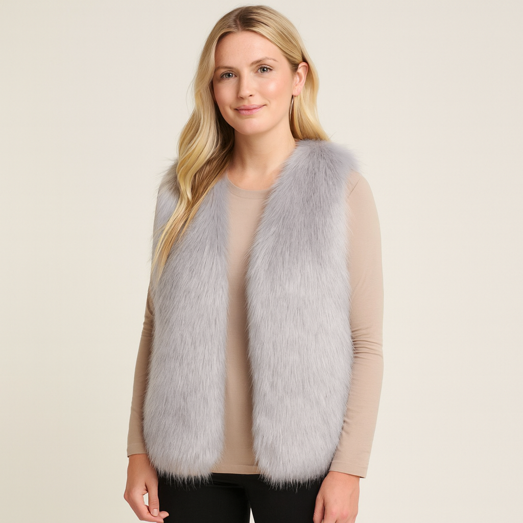 Dames Bodywarmer Kunstbontlook Luxe Warm - Mode Vibes