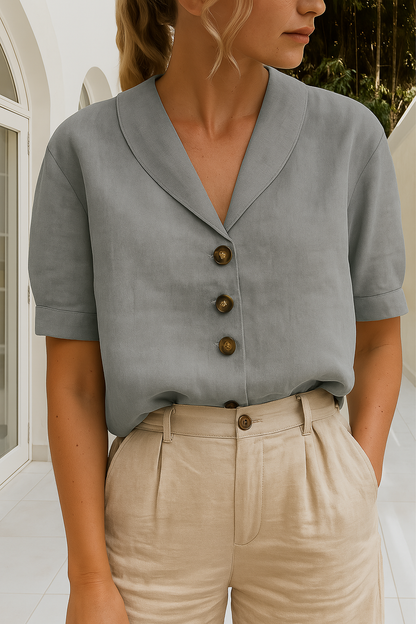 Vrouwen T-shirt Met Knoopjes Details