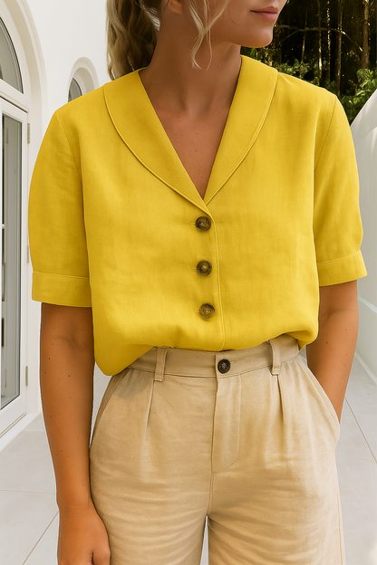 Vrouwen T-shirt Met Knoopjes Details