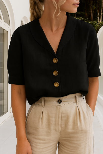 Vrouwen T-shirt Met Knoopjes Details