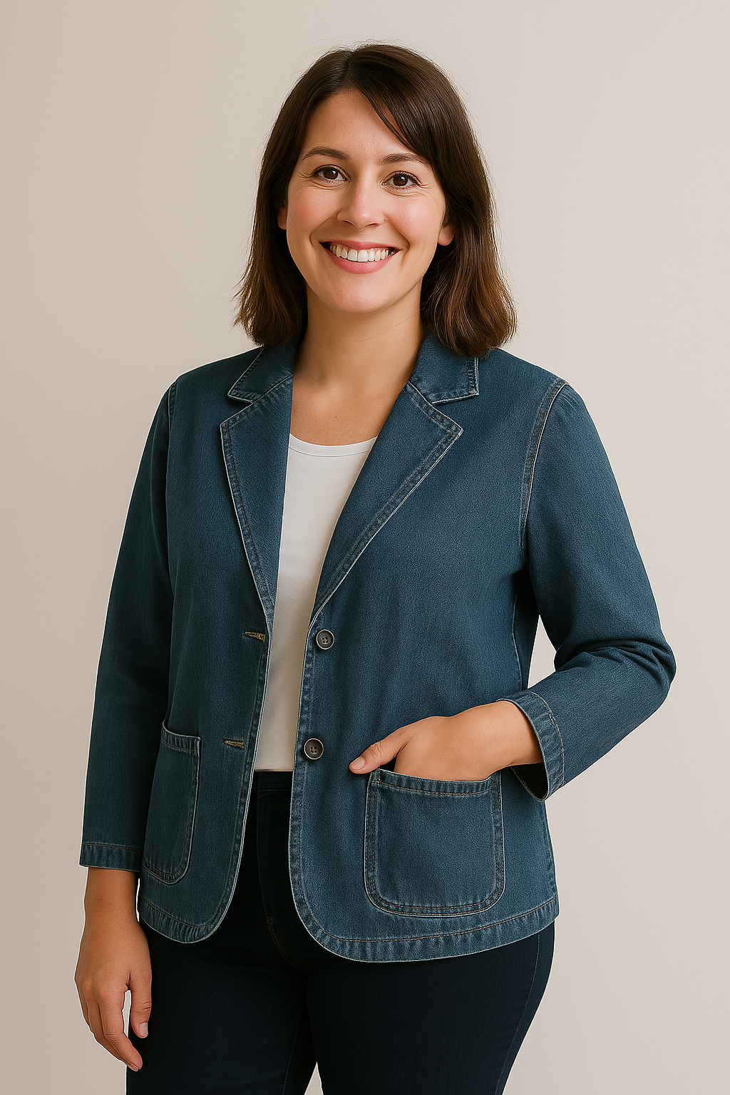 YUKA Denim Blazer Klassiek Moderne Stijl - Mode Vibes