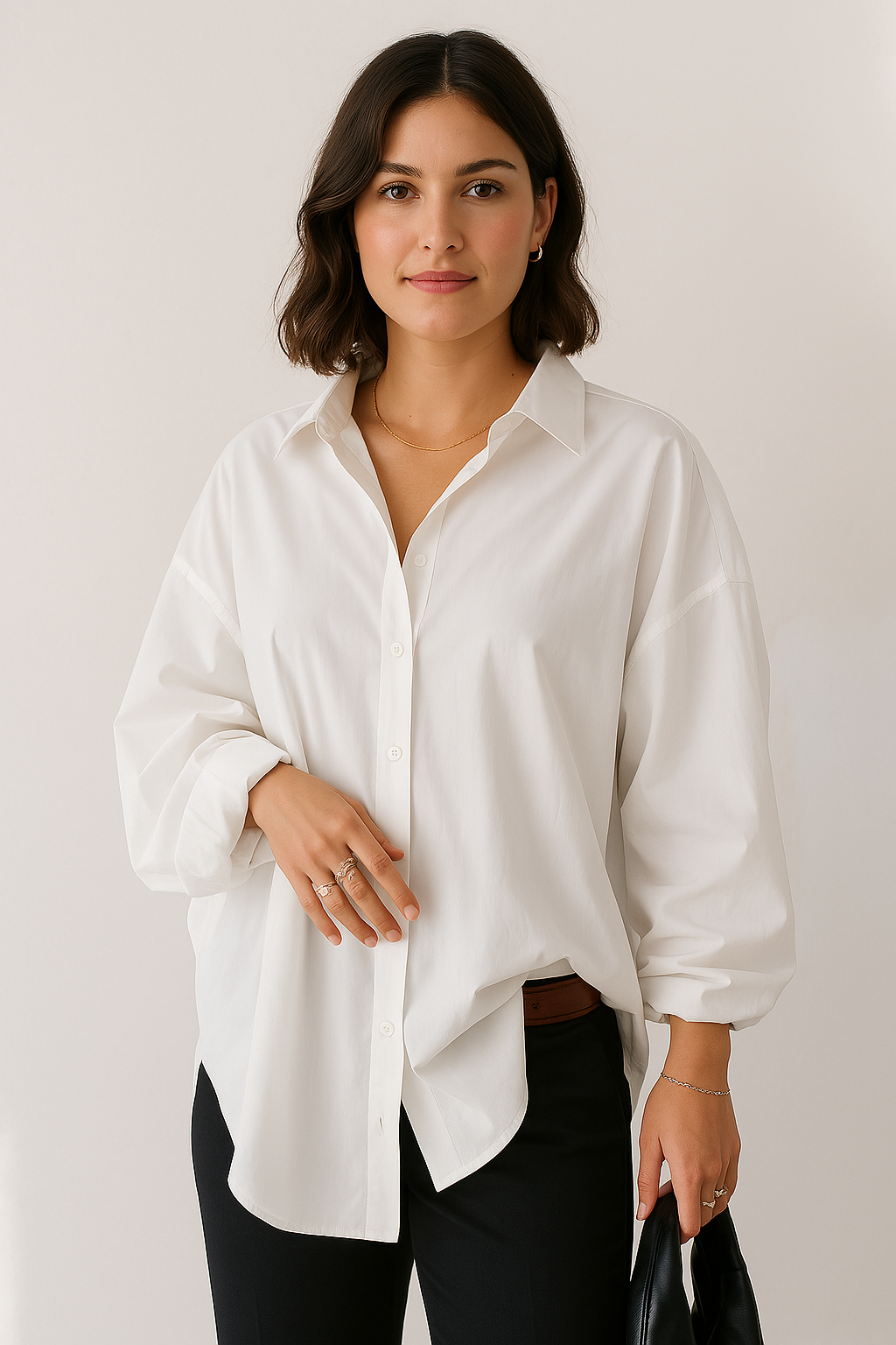 Vrouwen Blouse Oversized Elegante Minimalistische Stijl - Mode Vibes