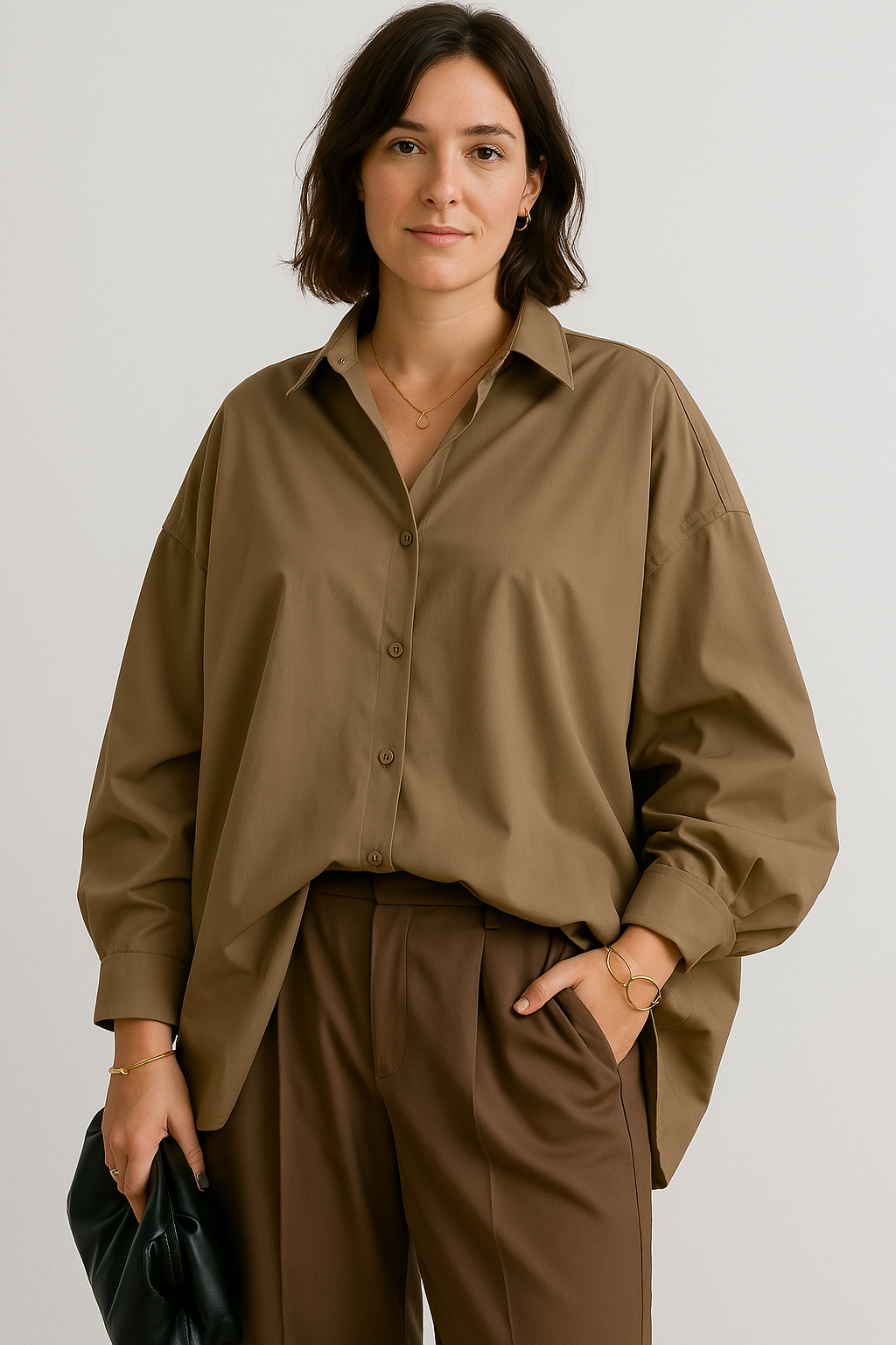Vrouwen Blouse Oversized Elegante Minimalistische Stijl